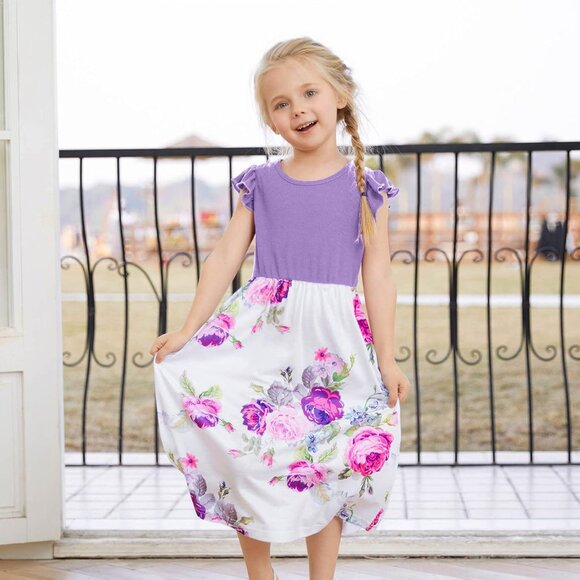 Matching Mommy and Me Dresses Floral Sleeveless Maxi for Mother and Daughter - Picture 3 of 7